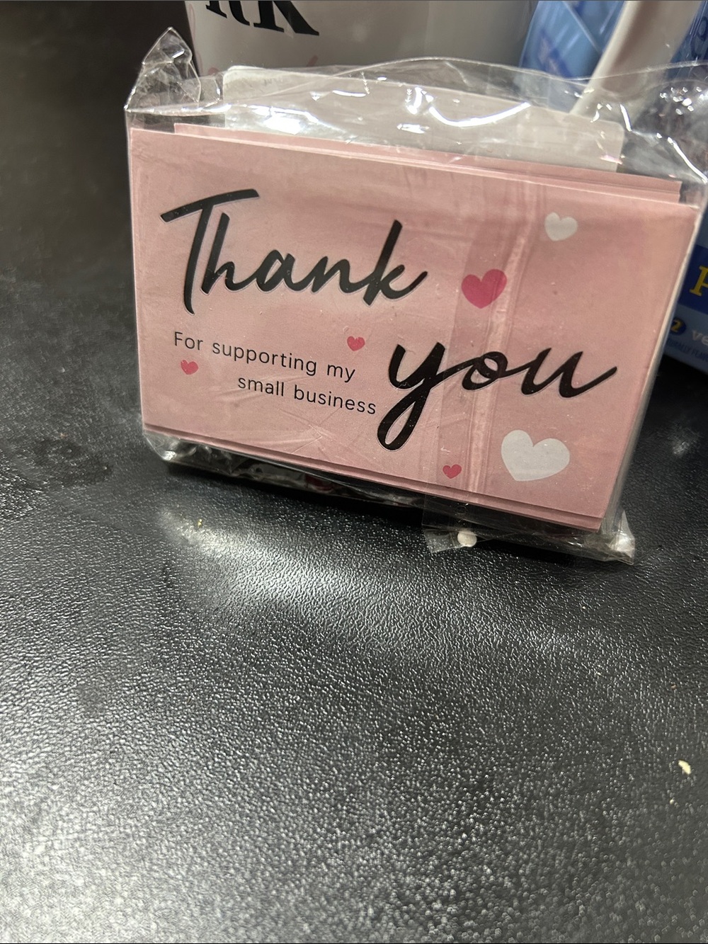 Pink Thank You Cards with Heart Accents - Pack of Favor Notes